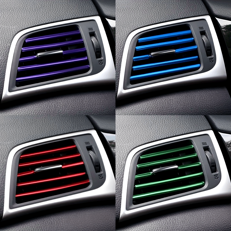 Universal Car Interior Decorative Clip Strips 10pcs Bright Colored Vent Accents