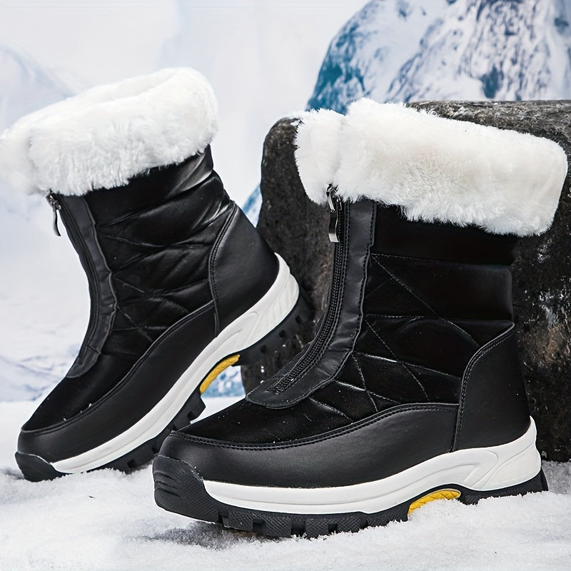 Women's Mid-Calf Winter Boots With Warmth Insulation Plush Lining