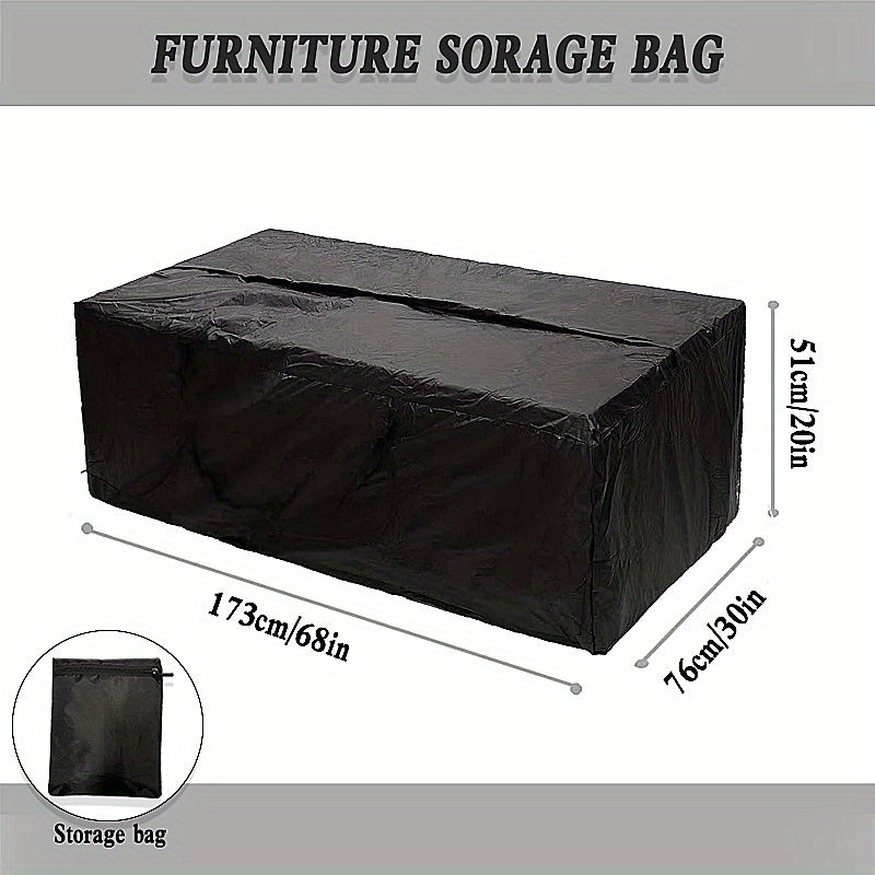 Outdoor Waterproof Cushion Storage Bag Heavy Duty 210D with Handle Black