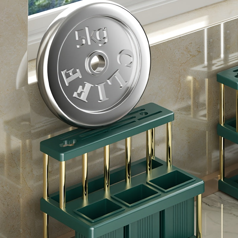 Metal Utensil Organizer with Knife and Fork Storage Draining System