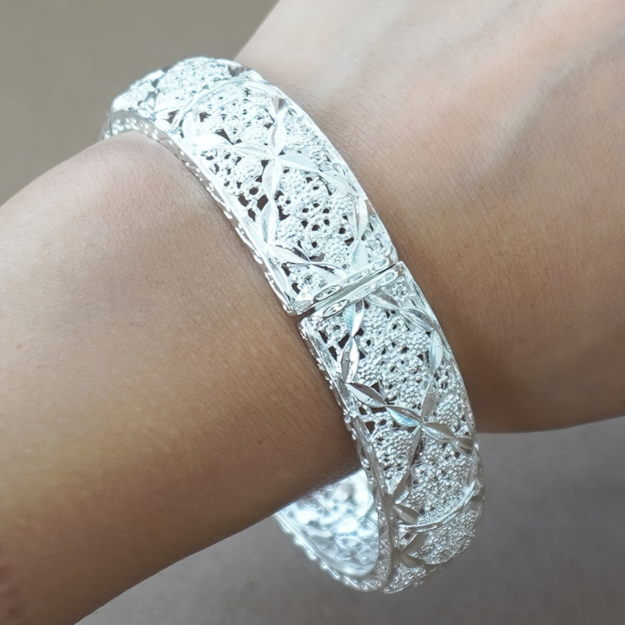 Set of 4 Women's Silver Plated Bridal Bracelets for Middle East and Africa