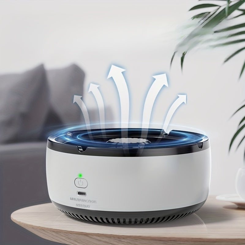 USB Rechargeable Air Purifier with Negative Ion Technology for Smoke Dust Removal White