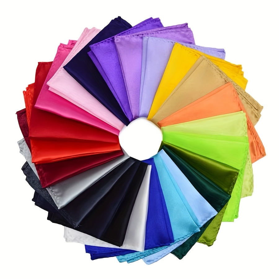 Set of 24 Multicolored Square Pocket Square Handkerchiefs for Men
