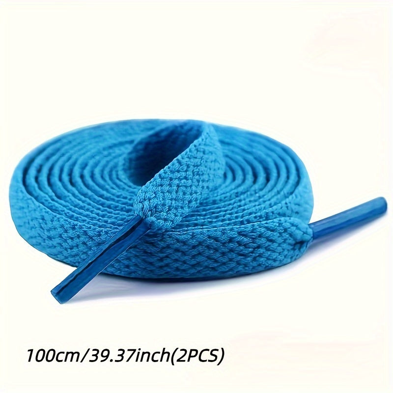 2 пары плоских повседневных спортивных шнурков для кроссовок, белые, 45 дюймов