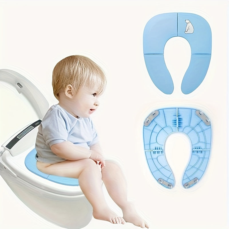 Children's Foldable Toilet Training Seat for Ages 3-8 with Splash Guard and Durable Material