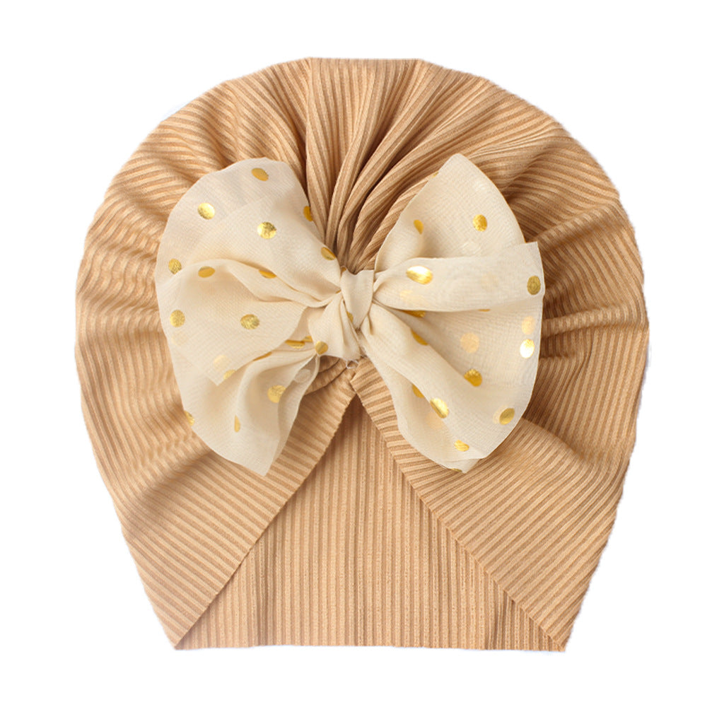 Baby Headband for Infants and Toddlers Polka Dot Bow Elastic Turban Head Wrap