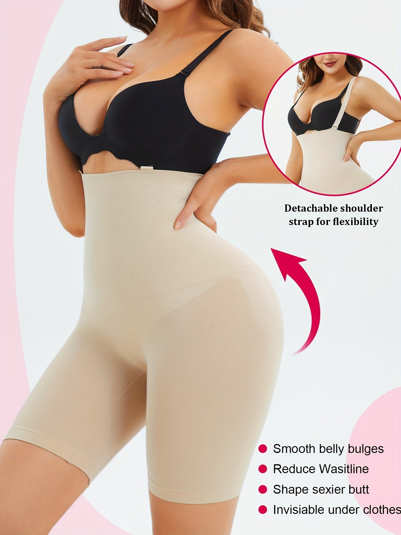 Women High Waist Compression Shorts Shapewear Tummy Control Butt Lift Solid Color