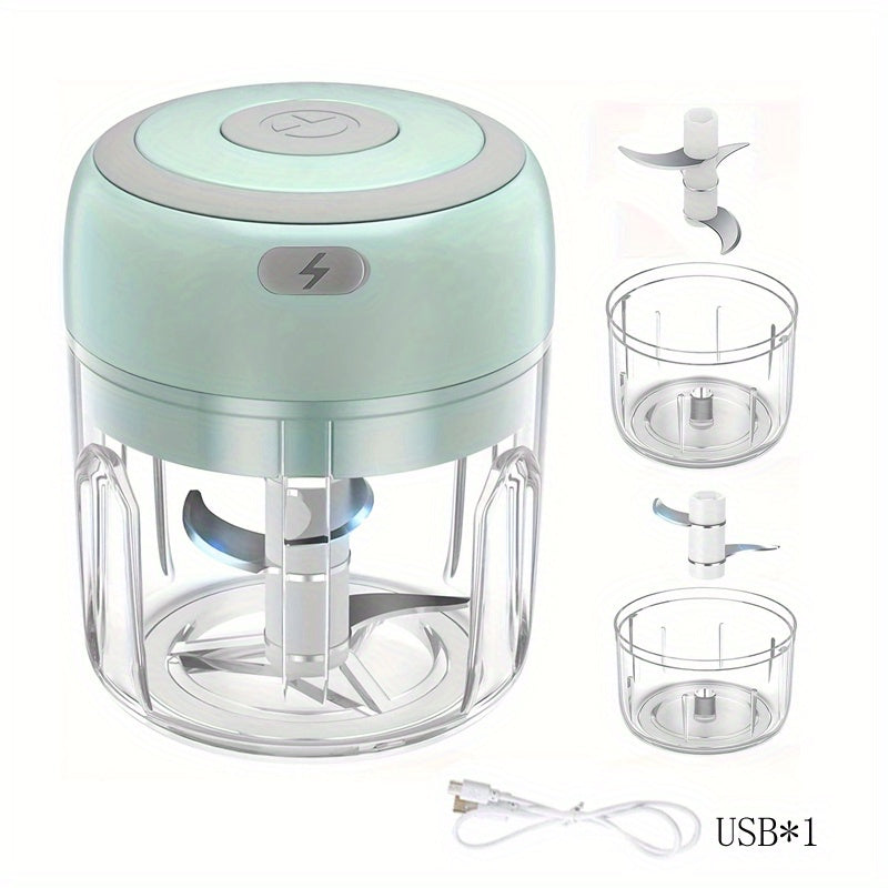 Mini Electric Garlic Chopper Portable Food Processor 250ml Rechargeable