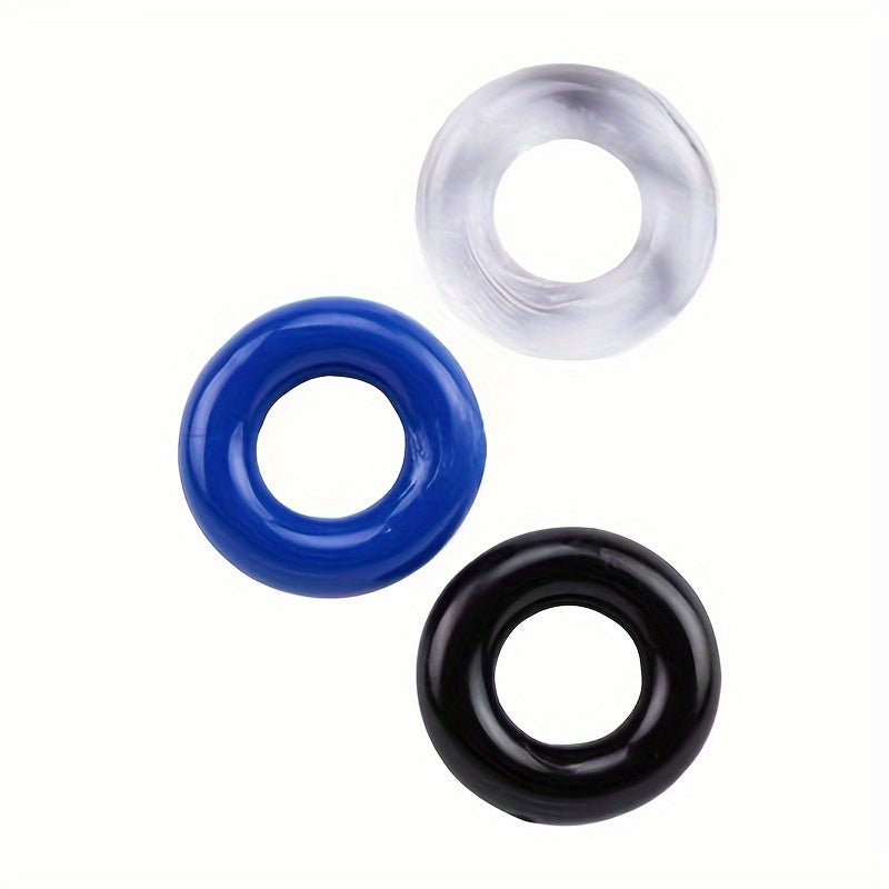 Men Silikon Penis Cock Ringlari, Skrotal Bog'lam va Taqilchoq Uzaytirgich bilan, Ko'k va Qora