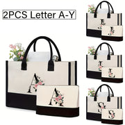 Kanvas kosmetika sumkasi, qattiq kamarlar va tasodifiy chop etish bilan, aralash ranglarda