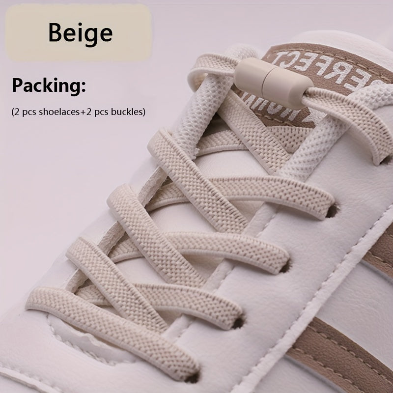 Uniseks elastik No-Tie oyoq kiyimlari rang-barang Lazy Shoe Flat Laces for Sneakers