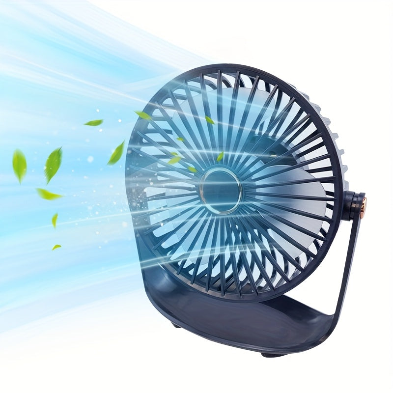 Mini Portable Desktop Fan 5-Speed USB Cooling Fan with Digital Display and Hanging Option