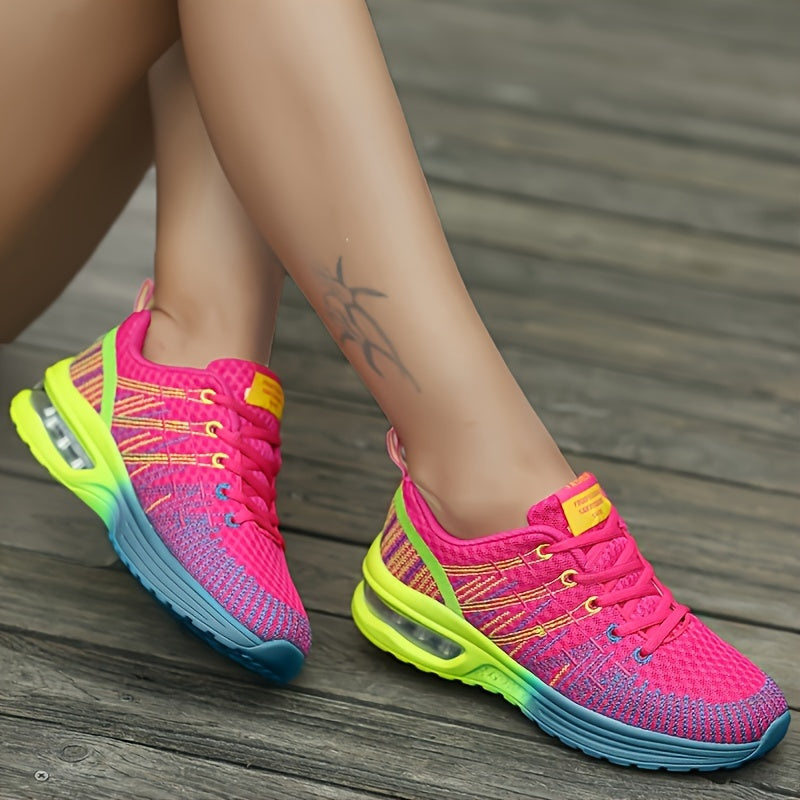 Women’s Breathable Knit Mesh Sneakers Lightweight Comfort Casual Low-Top