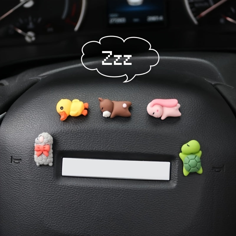 6 dona Yoqimli Hayvonlar Avtomobil Ichki Dekoratsiyalari Quyon Qo'y Turtka Dekoratsiyalari