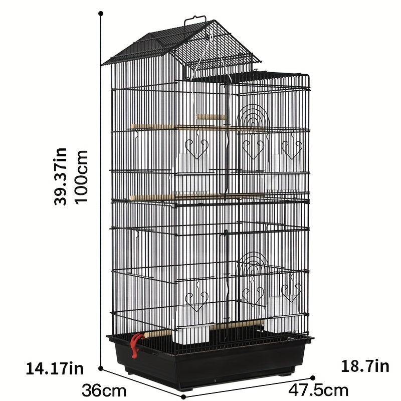 Large Multi-Layer Metal Bird Cage with Welded Wire Mesh for Multiple Pets