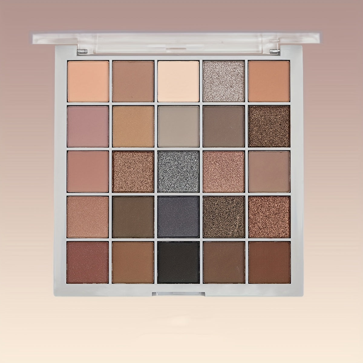 Paleta de sombras de ojos para mujer 25 colores mate glitter alto brillo cemento gris rosa marrón