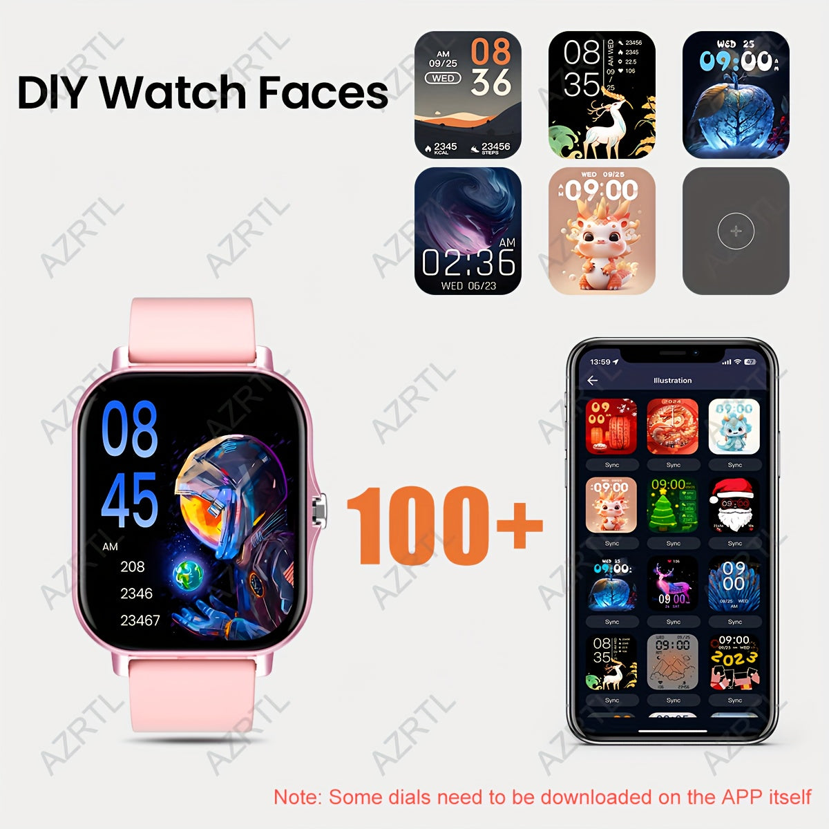 Full Touch Screen Smartwatch with Customizable Dial Fitness Tracker Music Player Multiple Sports Modes