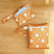 Set of Recycled Cloth Waterproof Wet Dry Diaper Bags with Zipper and Handle