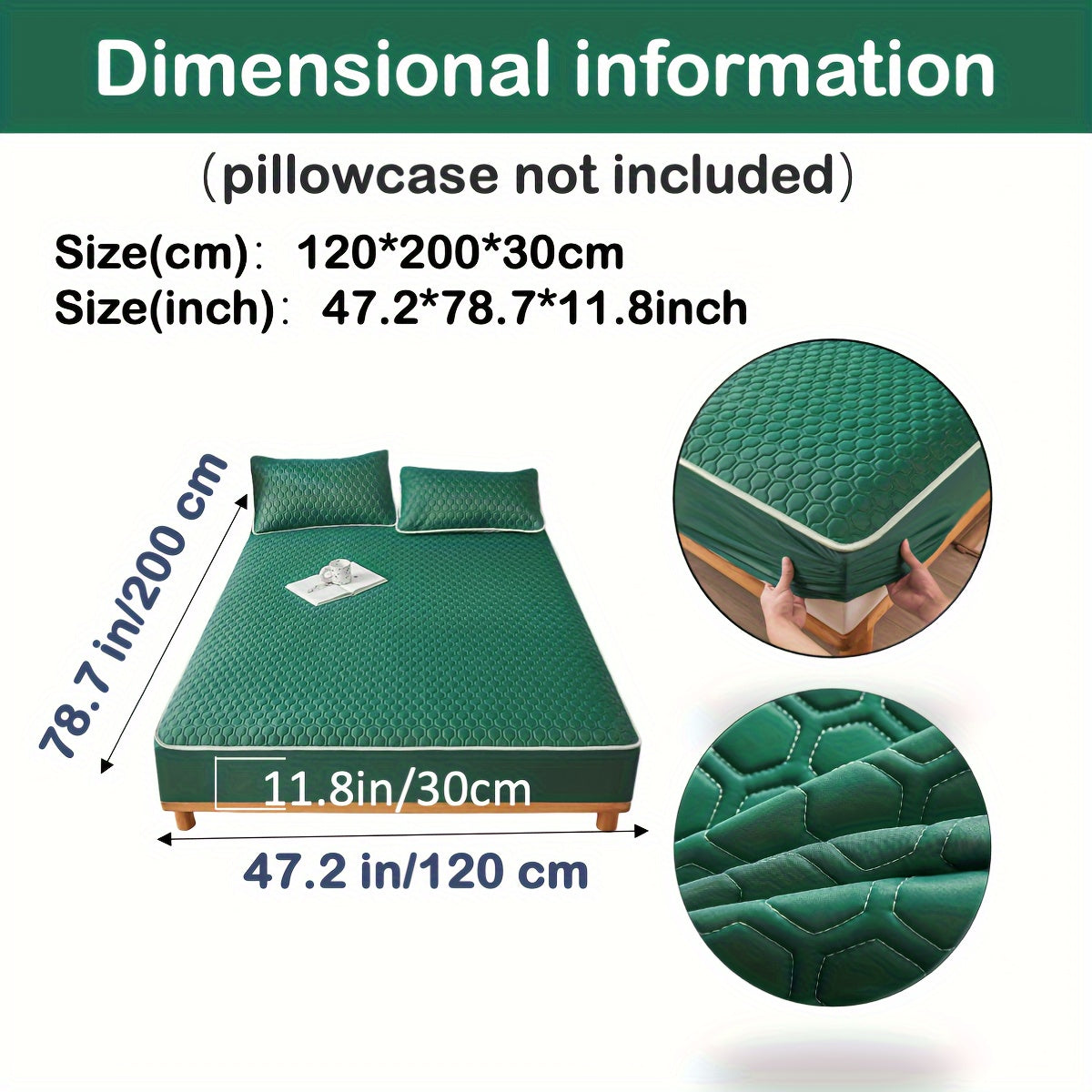 Muz his-tuyg'usi dizayni bilan Lateks Cool Matras Qoplamasi, Bir xil rang, Mashinada yuvish mumkin, Qalin tikilgan ip. Yotoqxonalarga, Talabalar yotoqxonalari, Mehmonxonalar uchun mos. Yostiq qoplamalari kiritilmagan.