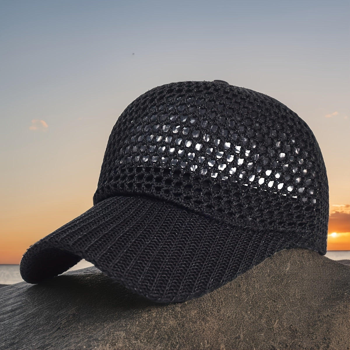 Unisex Mesh Baseball Cap Adjustable Stretch Fit Sun Hat Outdoor Ventilated