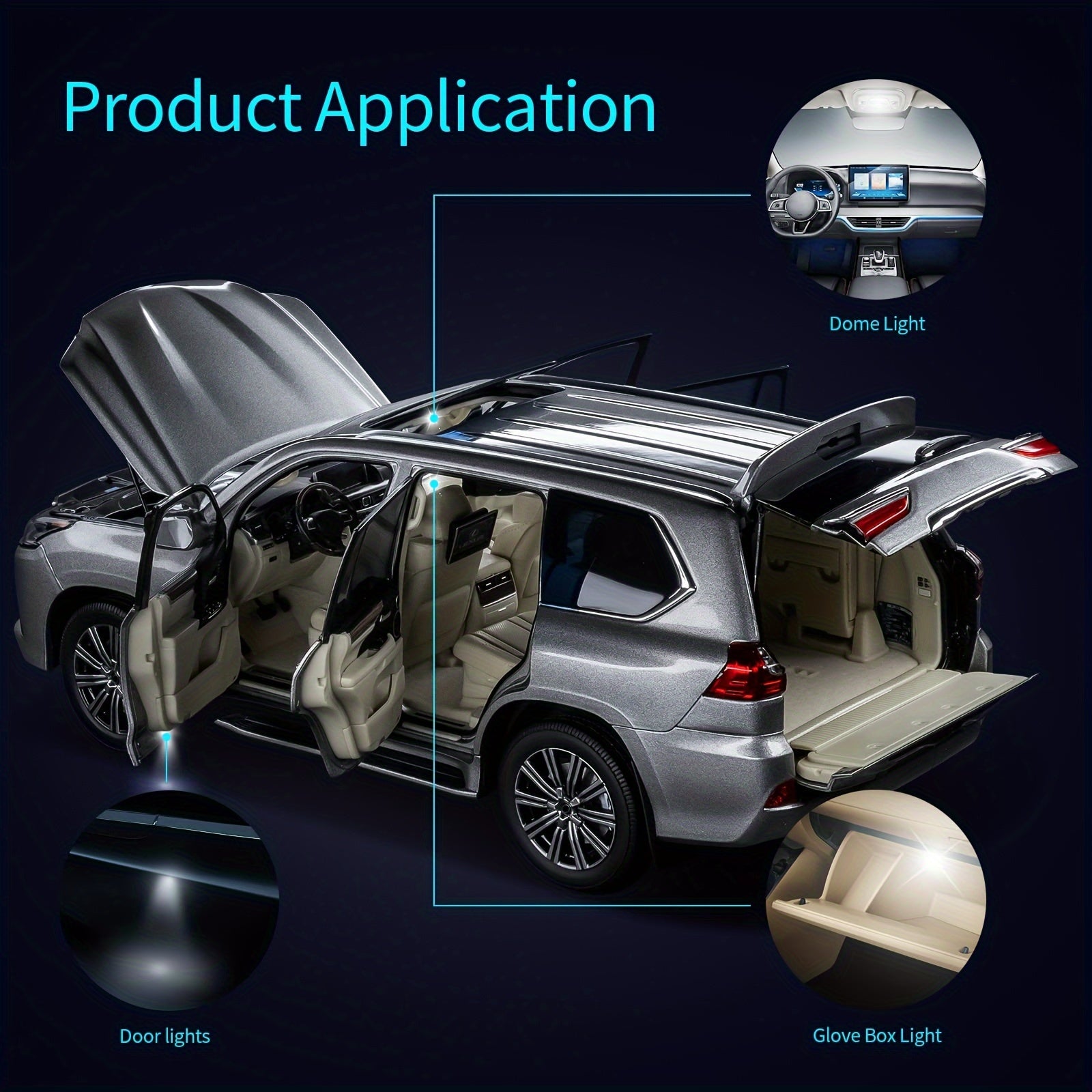 42pcs LED Car Interior Light Kit 12V Hardwired No Battery Required