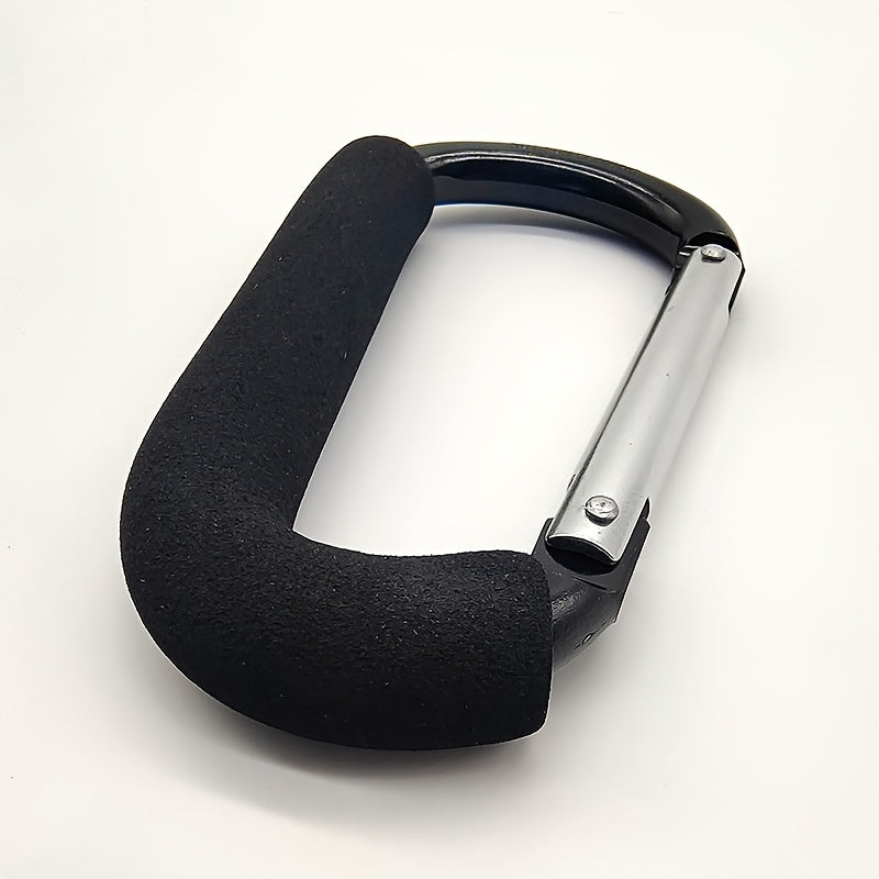 Gancho negro para cochecito para colgar objetos, accesorio de viaje