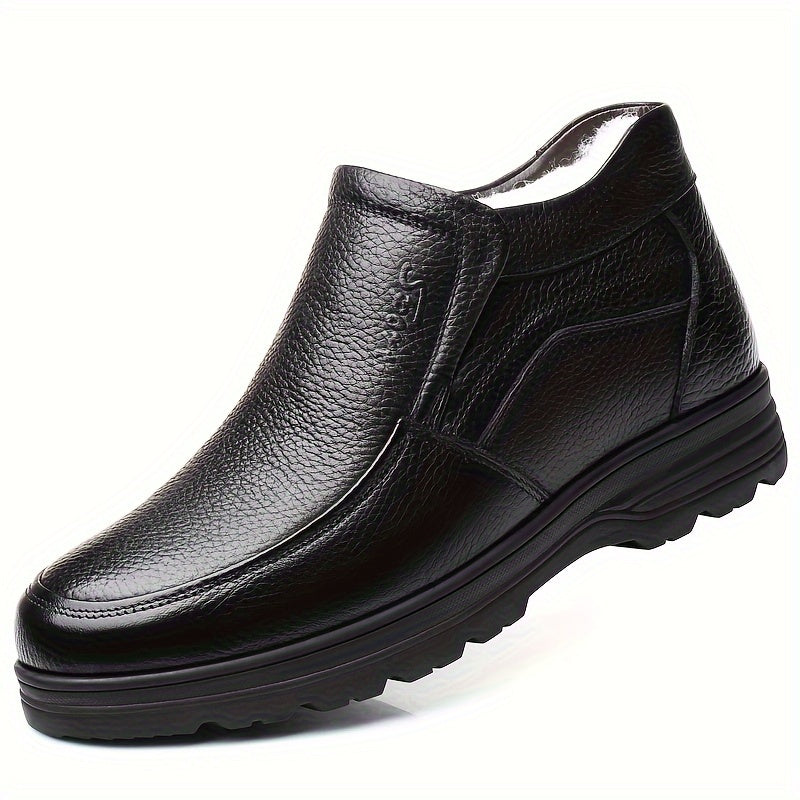 Men's Winter Slip-On Loafers with Fleece Lining and Non-Slip Rubber Sole