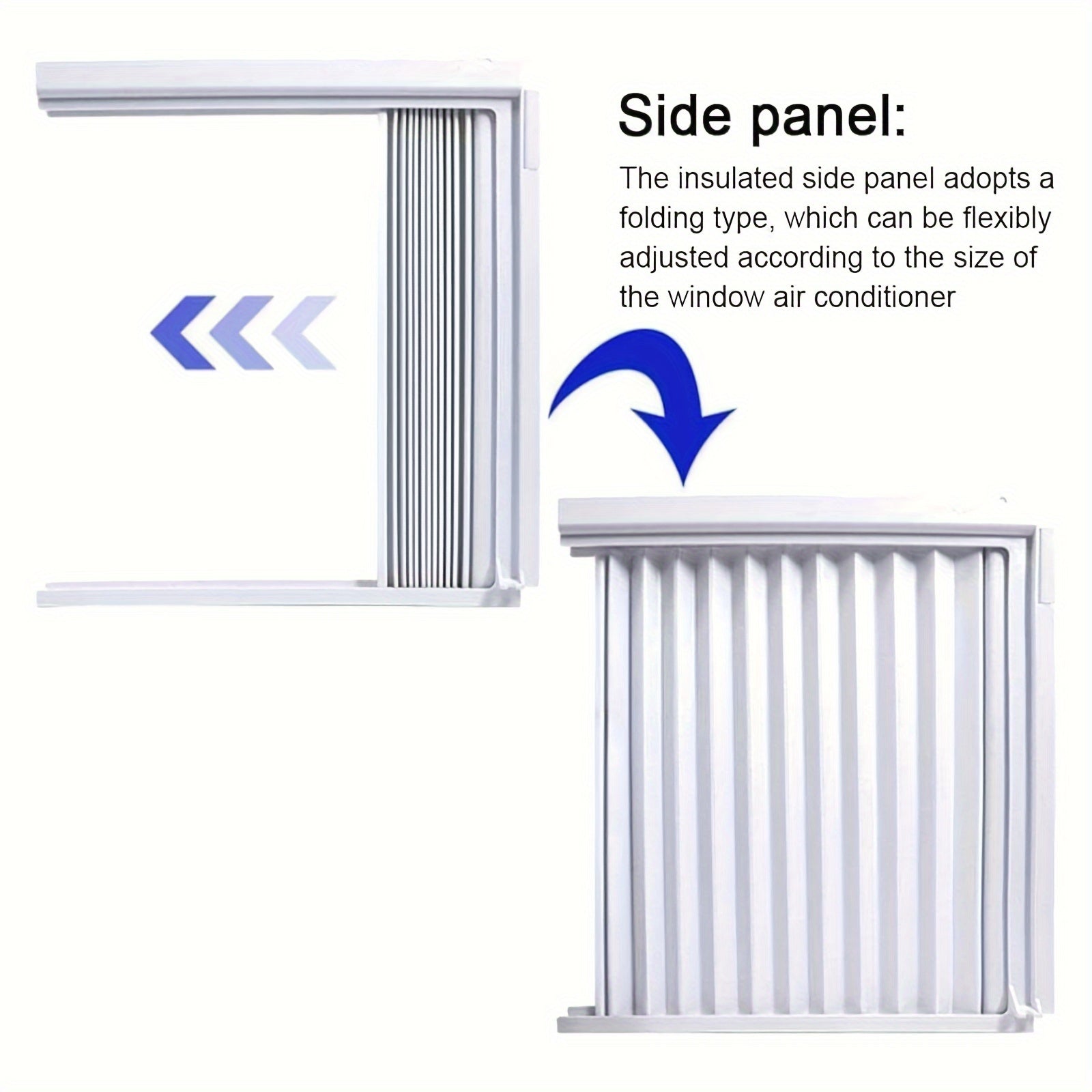Energy-Saving Indoor Accordion Filler Curtain Set with Frame Kit 2 Pack