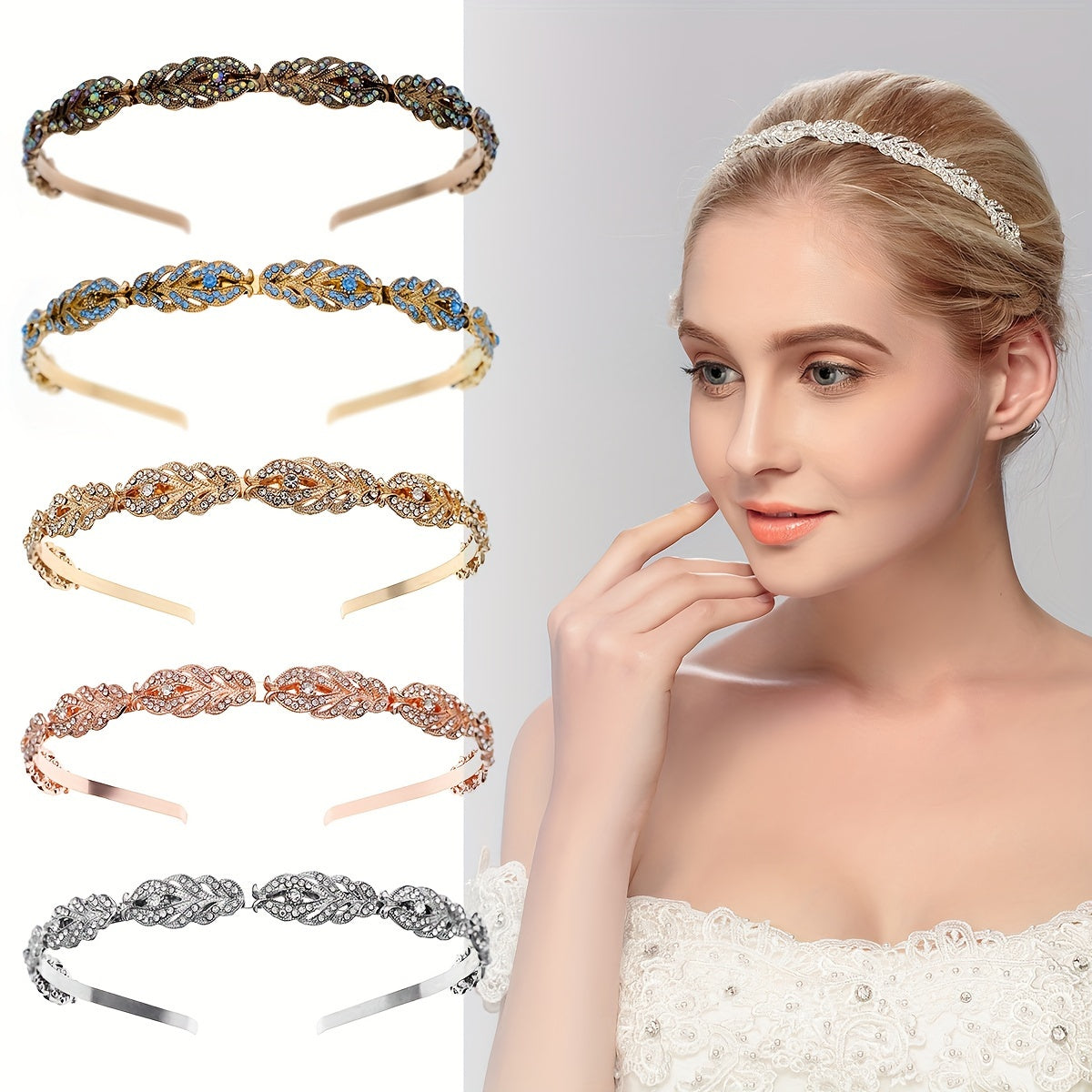 Women’s Rhinestone Hair Hoop Headband for Bridal Wedding Dress Accessories