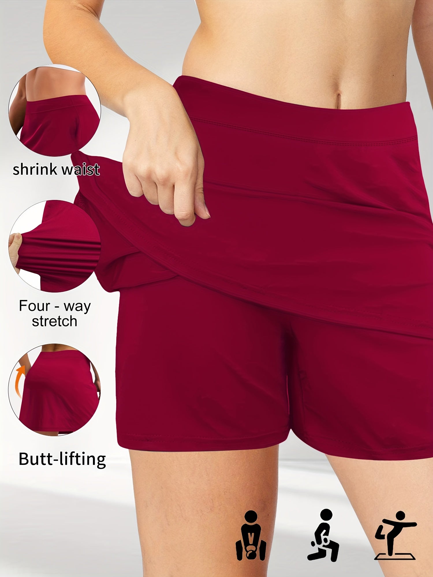 Falda de mujer de talla grande de cintura alta en línea A con elastano, ropa casual para la oficina