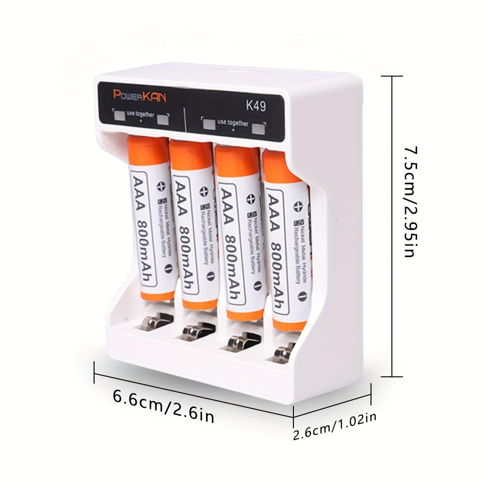 Dual-Purpose Mini Battery Charger for AA AAA 9V Lithium Rechargeable Batteries