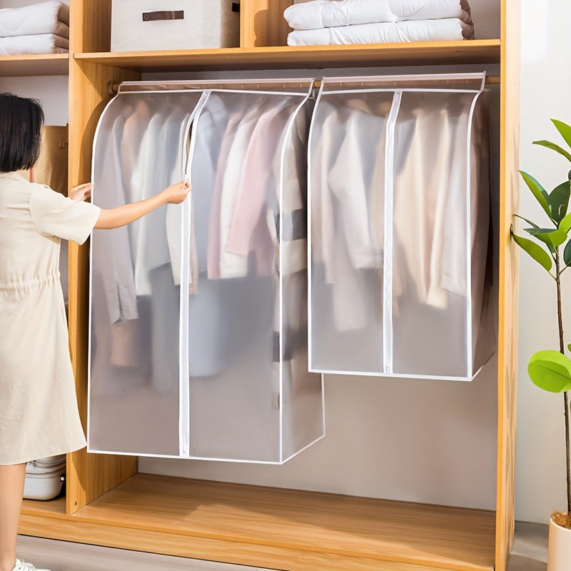 Bolsa transparente para prendas de vestir para almacenamiento en armario, funda de plástico duradero con cremallera