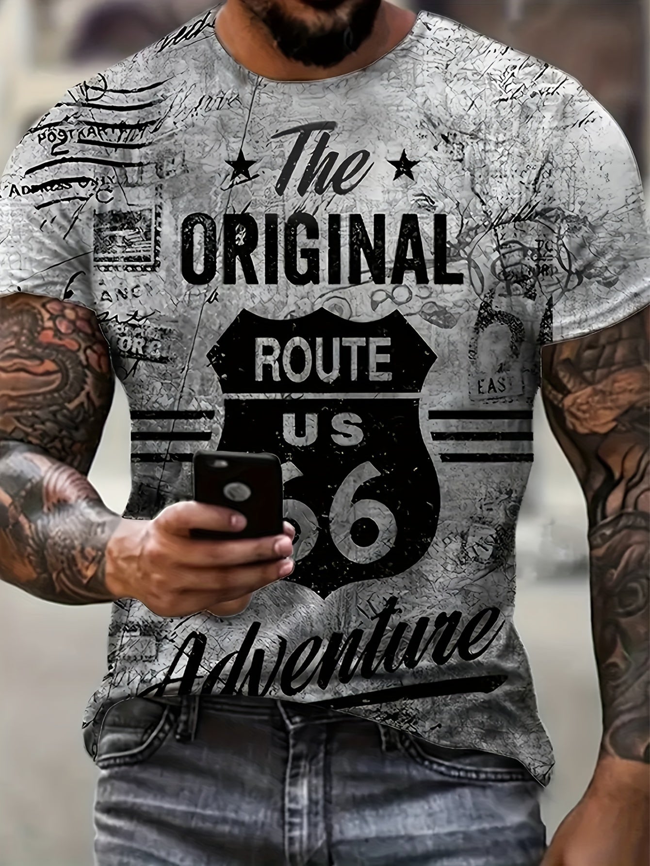 Men's Plus Size Short Sleeve T-Shirt Casual Summer Graphic Print Polyester Spandex