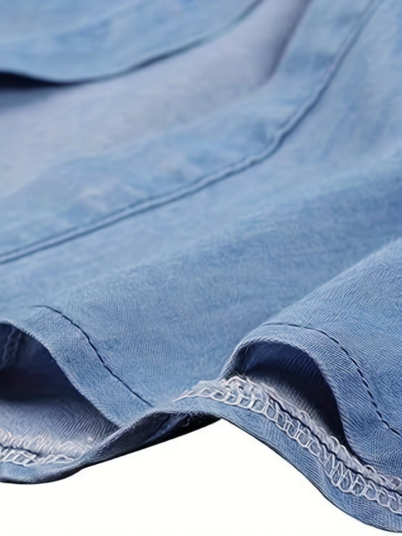 Plus-Size Loose Denim Dress Short Sleeve Casual Summer Black