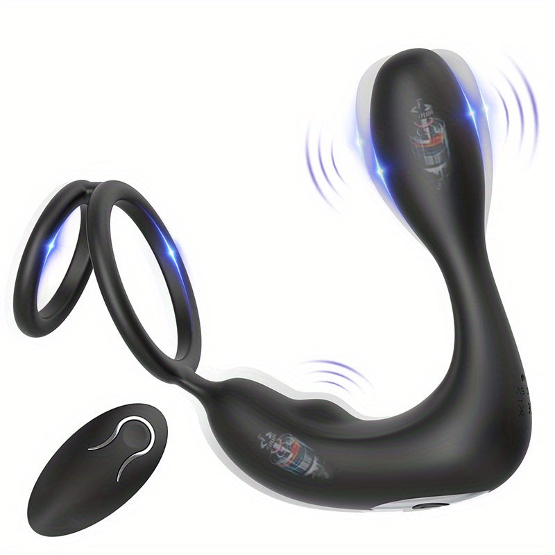 Male Prostate Massager Vibrating Anal Plug with Cock Ring 12 Modes