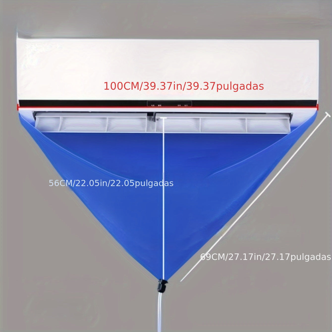 Protective PVC Cover for Air Conditioner and Range Hood, Blue, 99.06cm W x 200.66cm L