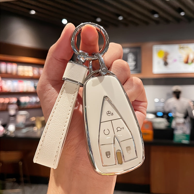 Car Key Cover Case for SUV TPU Leather Key Shell with Key Chain