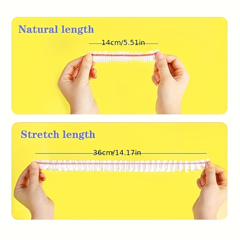 Elastic Food Covers Pack of 100 Leak-Proof Dust-Proof 35.99cm Clear Plastic Wrap