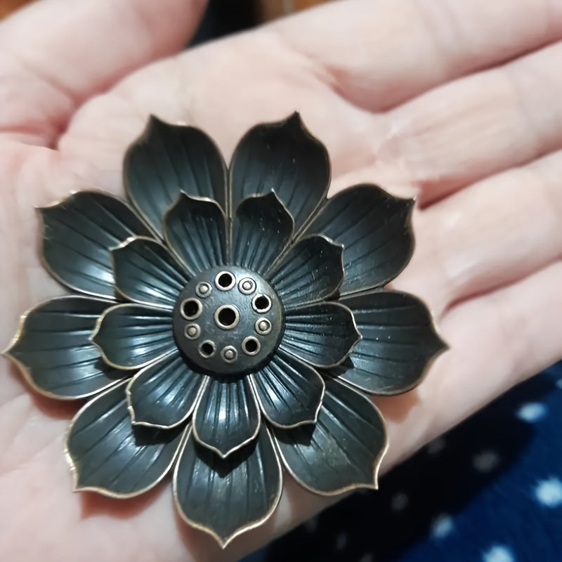 Incense Burner Holder for Tea Ceremony and Home Decor Lotus Flower Ceramic