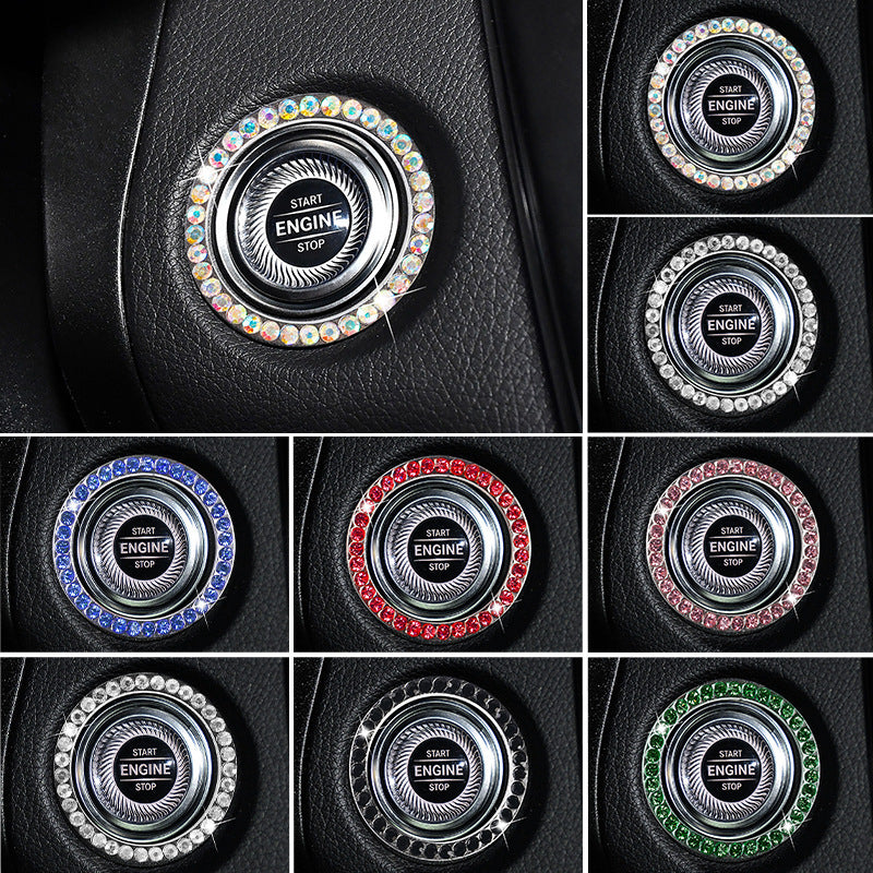 Universal Zinc Alloy Sparkle Ignition Button Cover for Cars