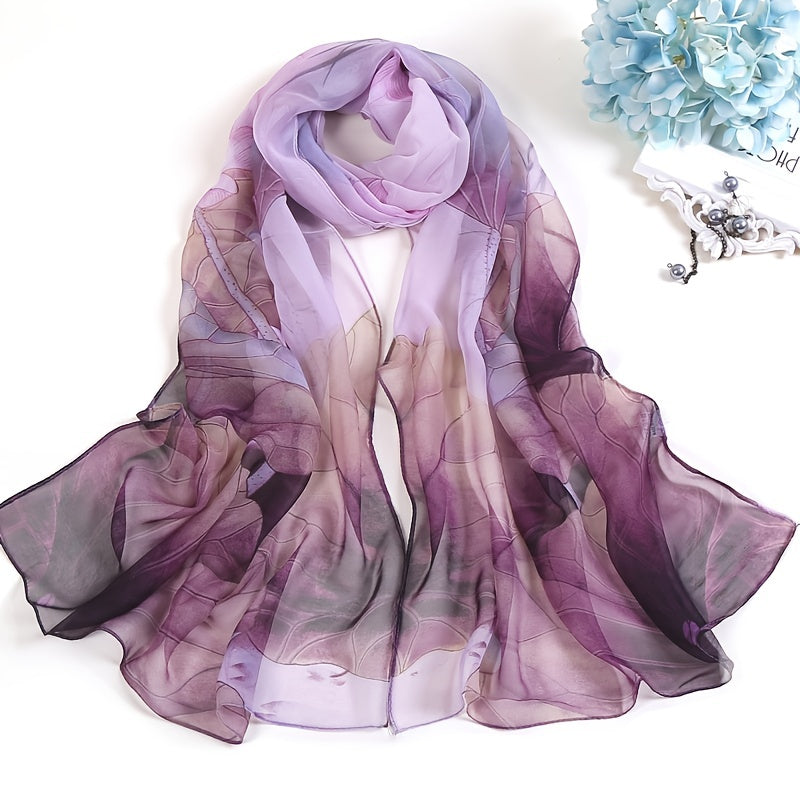 Women’s Printed Chiffon Scarf Soft Breathable Travel Shawl