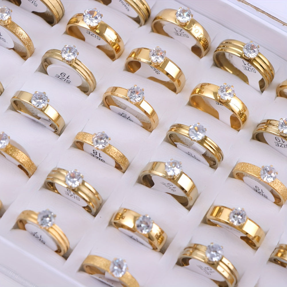 Unisex Stainless Steel Ring with 15-Color Enamel and Diamond Accents for Engagements