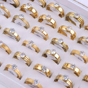 Unisex Stainless Steel Ring with 15-Color Enamel and Diamond Accents for Engagements