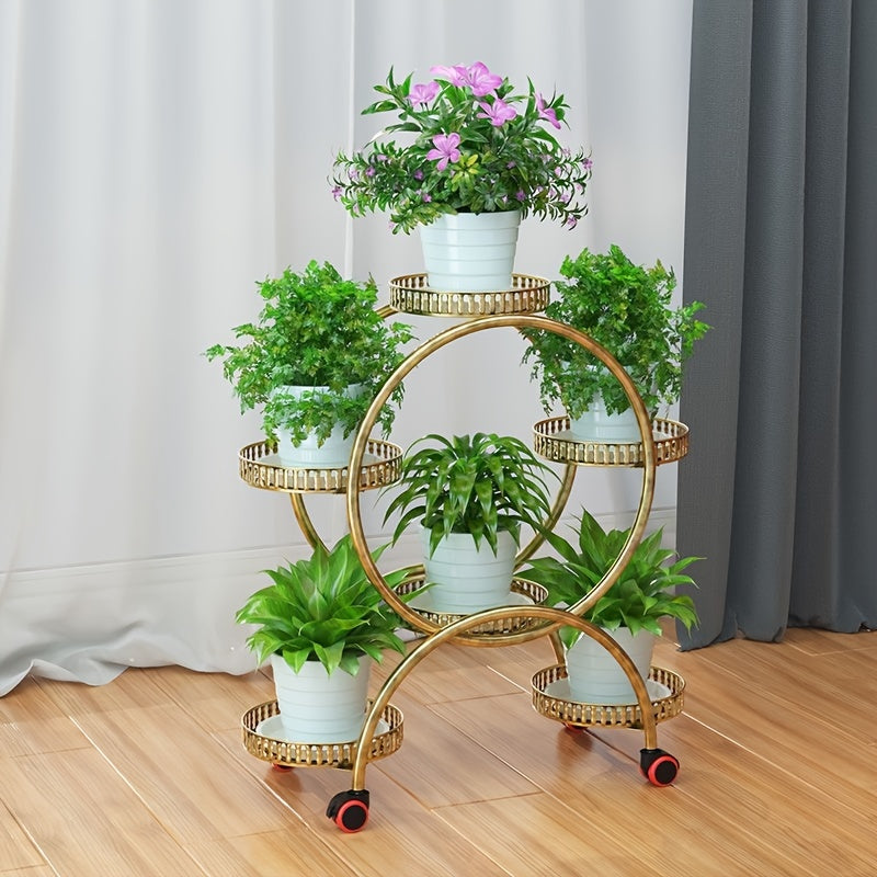 European Style Multi-Layer Metal Flower Stand for Indoor Living Room Balcony