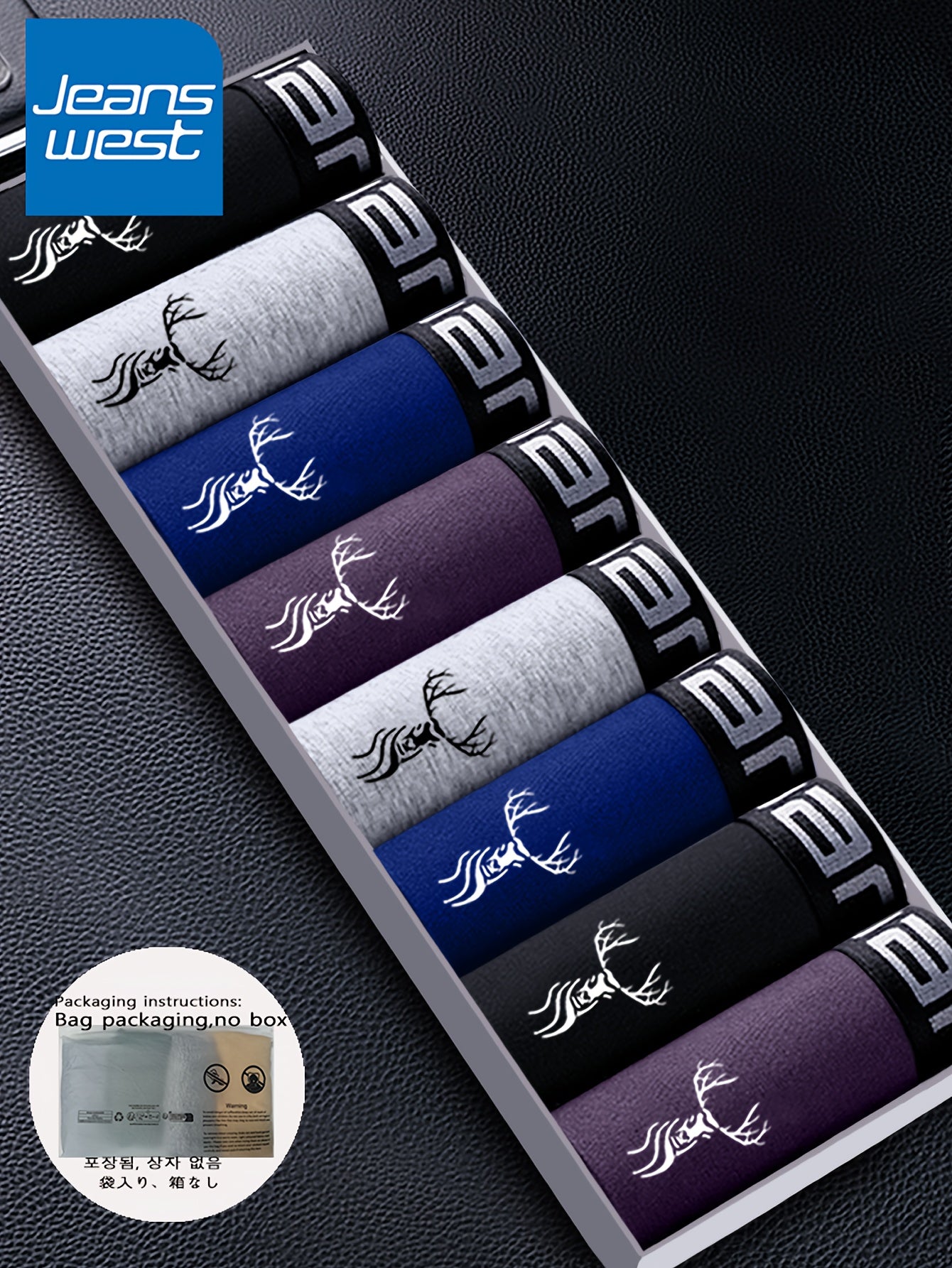 Men's Cotton Boxer Briefs 8-Pack Breathable Stretch Animal Print Shortie