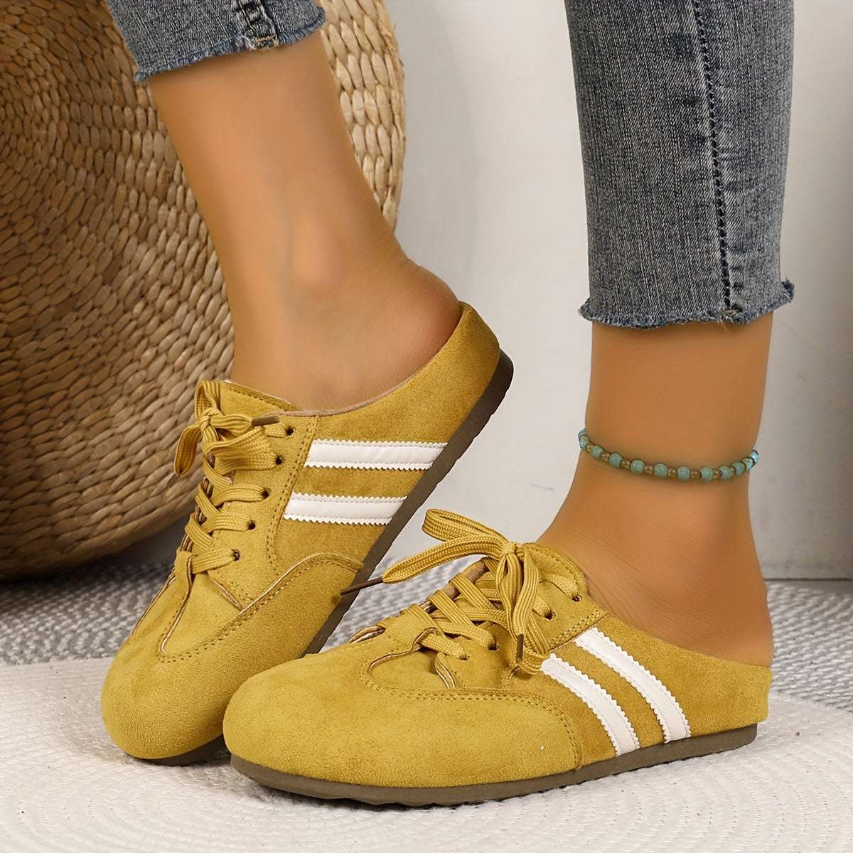 Women's Beige Synthetic Slip-On Sneakers with Cushioned EVA Insole