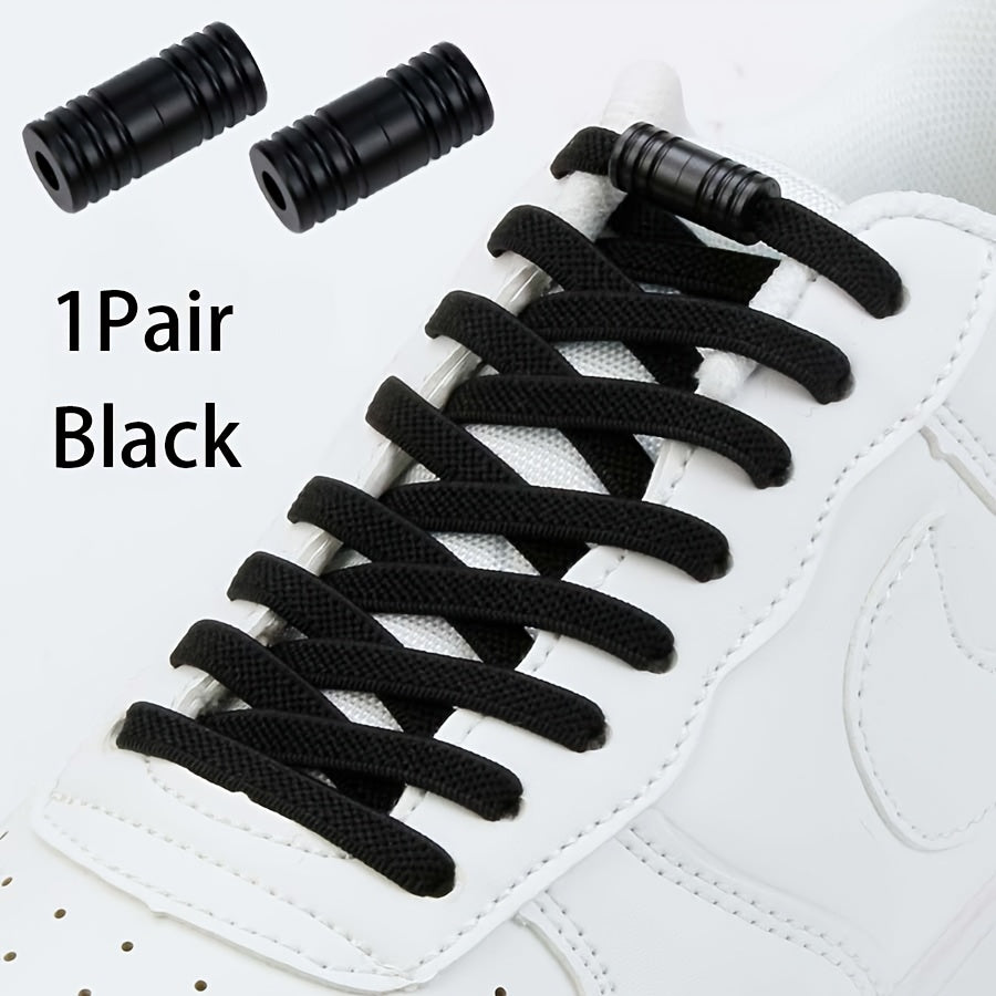 2-Pack Elastic No-Tie Shoelaces for Sneakers, Multi-Color, Locks