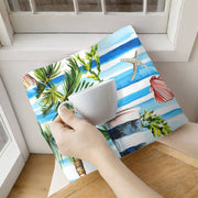 Set of 2 Tropical Lighthouse and Palm Tree Kitchen Towels Absorbent Polyester