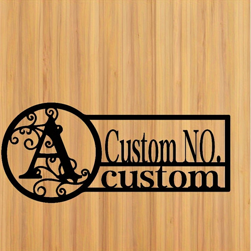 Oq metall misdan yasalgan eshik belgisi, oilaviy nom bilan, ichki va tashqi foydalanish uchun