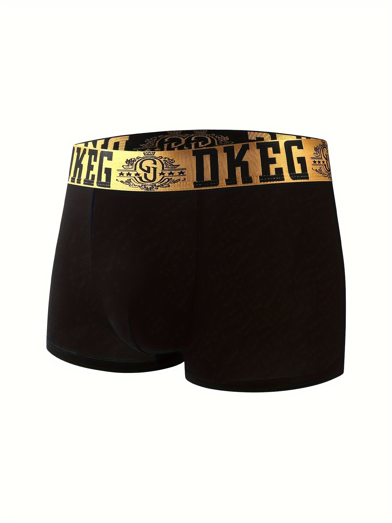 Pack de 4 pantalones cortos suaves para hombre en negro y dorado, viscosa y elastano, casual